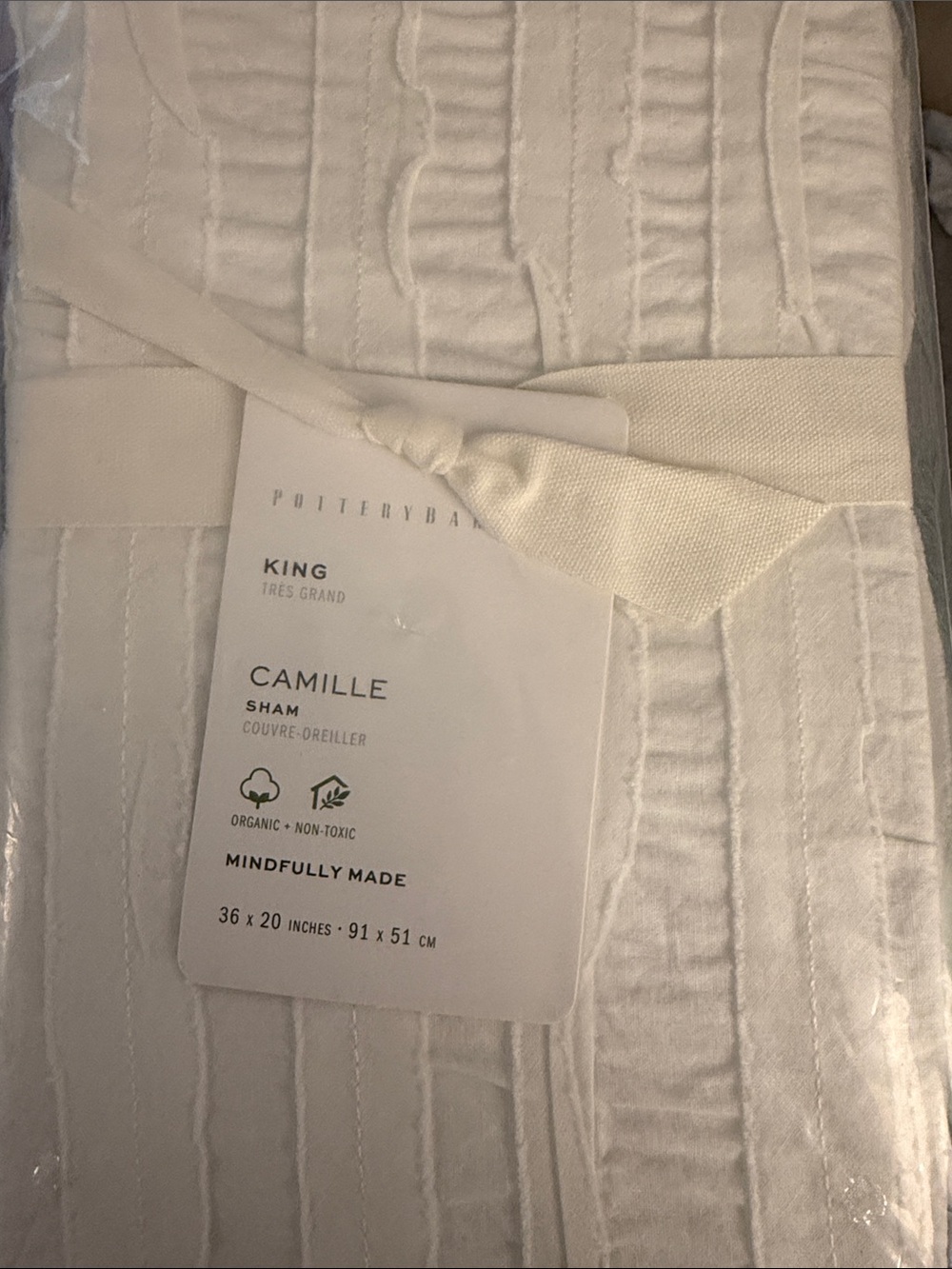 Pottery Barn Camille King Sham - White